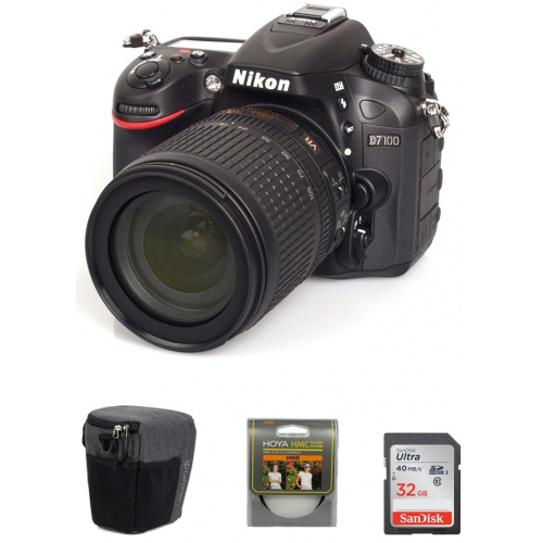 NIKON D7100 + 18-105 mm VR + SDHC 32GB Ultra + UV filtr Hoya + brašna Tamrac